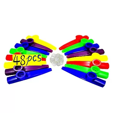 Fartime 48Pcs Plastic Kazoos With 40Pcs Kazoo Flute Diaphragms,Musical Instruments,Good Gift for Kids,A Good Companion for Ukulele, Violin, Guitar,Piano Keyboard.