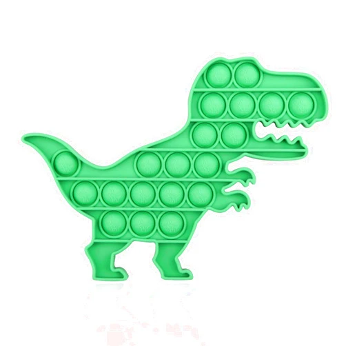 MINIBIRD POP Fidget Toys Finger Push Bubble Fidget Sensory Toy for Autistic Children Stress Anxiety Relief Simple Dimple Autism Special Squeeze Fun Silicone Party Gifts for Adult Kids (1,Dinosaur-Green)