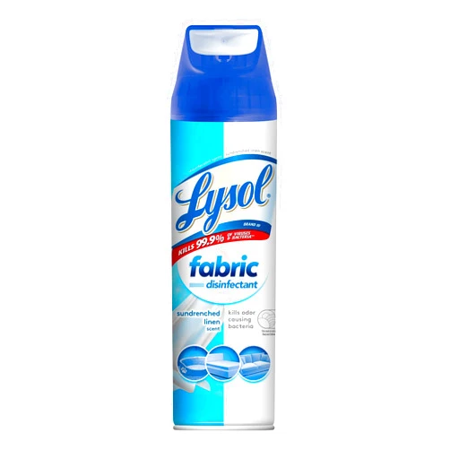 Lysol Fabric Disinfectant Spray, Sanitizing and Antibacterial Spray, For Disinfecting and Deodorizing Soft Furnishings, Sundrenched Linen 15 FL. Oz