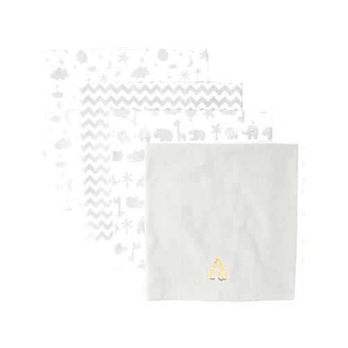 Spasilk Baby 4 Pack 100% Cotton Flannel Receiving Blanket