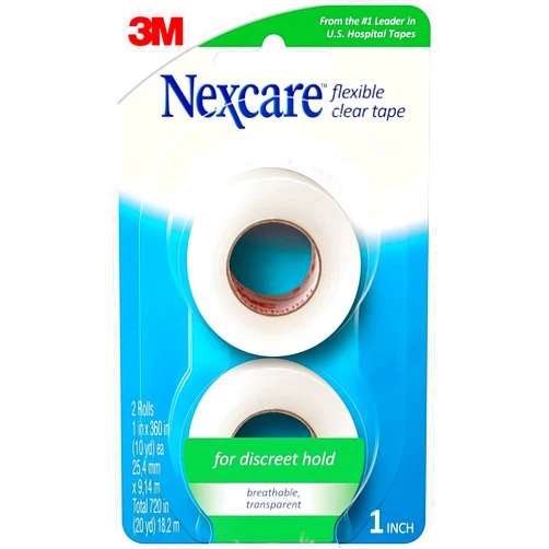 Nexcare 3M Nexcare Flex Clear First Aid Tape 1-Inch X 10-Yard, 2 Rolls Per Pack (4 Packs)