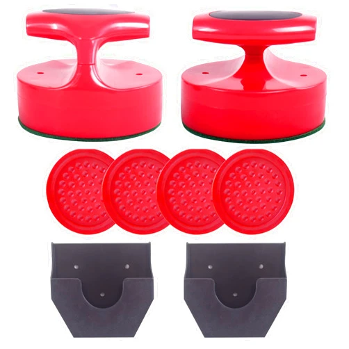CROWN ME Air Hockey Pushers and Air Hockey Pucks,2PCS Striker with 4PCS Plastic Pucks and 2PCS Striker Holders