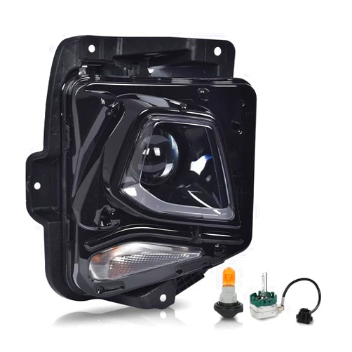 G-PLUS Headlight Headlamp Assembly w/Bulbs Compatible with Chevy Blazer 2019-2021 84588816, GM2503492, 84788650 Clear Lens Black Housing Right Passenger Side
