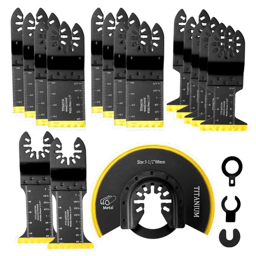 Vypart Titanium Oscillating Tool Blade Kit -Metal Multi Tool Saw Blades Kits - Precise Cuts on Metal,Wood, Plastics and Hard Material -Compatible with Dew-alt,Mil-Waukee Ma-Kita