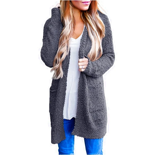 MEROKEETY Women's Long Sleeve Soft Chunky Knit Sweater Open Front Cardigans Outwear Coat