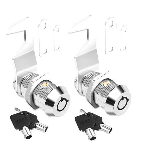 Houlishu 5/8 Inch Cabinet Cam Lock, Keyed Alike Hook Cam Lock, Zinc Alloy, 2 Pack, for RV Storage Compartment Door Tool Cart Mailbox Tool Box