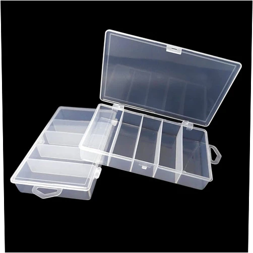 Honbay 2PCS Clear Visible Plastic Fishing Tackle Accessory Box Fishing Lure Bait Hooks Storage Box Case Container Jewelry Making Findings Organizer Box Storage Container Case (M:7