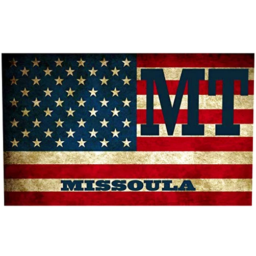 STICKER FRENZY Missoula MT Montana Missoula County Vintage US Flag Decal Bumper Sticker 3M Vinyl 3