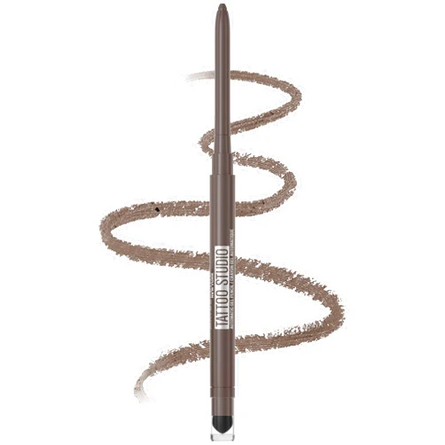 Maybelline Tattoo Studio Automatic Gel Pencil Waterproof Eyeliner, Blendable, Smudge Resistant, Matte Eyeliner For Up To 36HR Wear, Midnight Mocha (Smokey Gray), Packaging May Vary