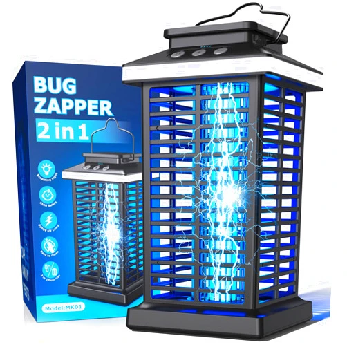 KOOSA Bug Zapper Outdoor, Mosquito Zapper 2 in 1 Portable & Rechargeable Bug Zapper Outdoor with 4000mAh Battery & LED Night Light, 4000V Electric Fly Zapper for Outside,Patio,Backyard,Garden