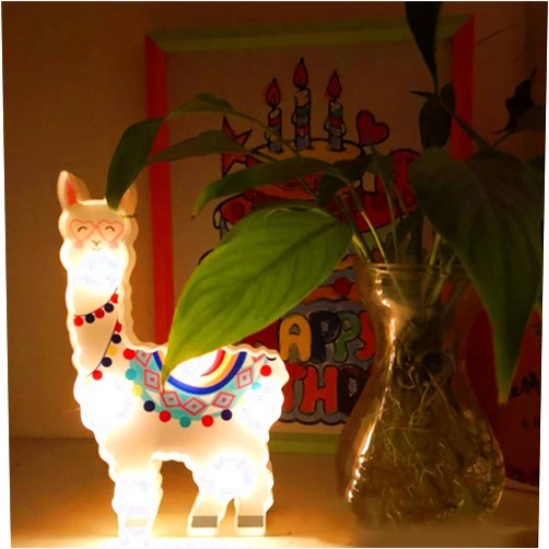 Lumpna Alpaca Llama Night Light, Light Up Alpaca/Dragon Decorative Modelling Night Light, Wall Table Bedside Room Decoration Led Bulbs, Lovely Gifts for Girls Boys Kids(A,Alpaca)