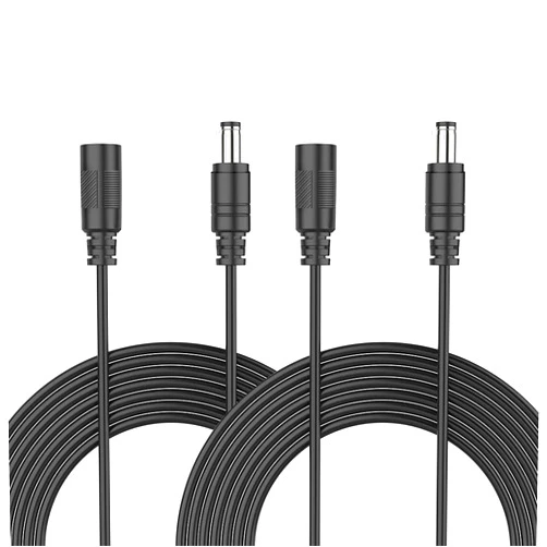 Wefomey 2-Pack 10ft DC Extension Cord 5.5mm x 2.1mm, Universal DC 12V Power Extension Cable for Security Camera, LED Strip, CCTV IP Surveillance, 5V 9V 24V 12 Volt Male to Female Plug Supply Adapter