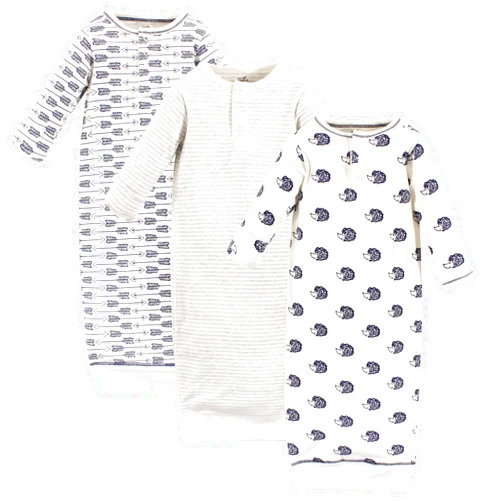Touched by Nature Baby Organic Cotton Henley Gowns