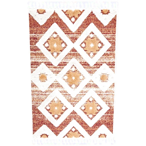SAFAVIEH Moroccan Tassel Shag Collection Area Rug - 8' x 10', Rust & Ivory, Boho Design, Non-Shedding & Easy Care, 2-inch Thick Ideal for High Traffic Areas in Living Room, Bedroom (MTS664P)