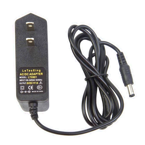 COOLM 6V 1A Power Supply, COOLM AC 100-240V to DC 6V 1A Power adapter 6W Chrager 5.5 x 2.5mm/2.1mm for Trash Can Arm Blood Pressure Monitor Doorbell Alarm AM/FM Replacement 6V 500mA 0.5A