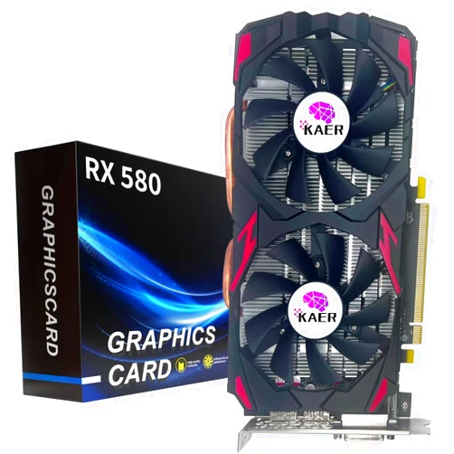 KAER AMD Radeon RX 580 Graphics Card, 8GB, GDDR5, 256 Bit, DirectX 12, PCI Express 3.0, DP/HDMI/DVI-D, Desktop Gaming Video Card, Computer GPU…