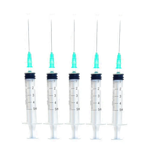 SHAOTONG 5ml 21G Syringe with Needle Disposable sterile Paper Packaging 100Pack