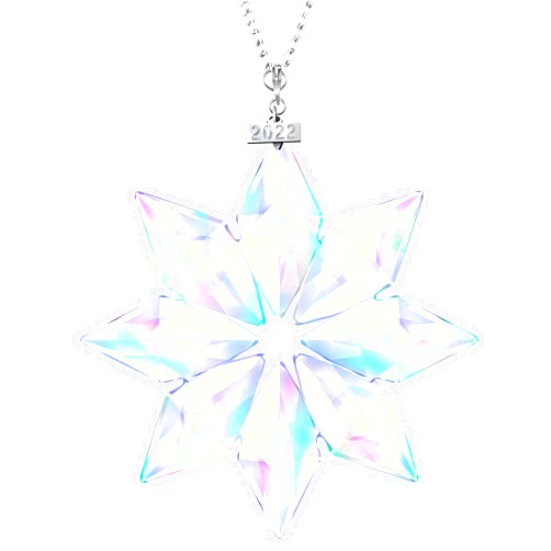 Fancyoung Christmas Crystal Snowflake Ornaments Car Rear View Mirror Pendant 2022 Clear Star Unique Pattern Ornament Party Wedding Hanging Decorations Collectibles, Multicolor