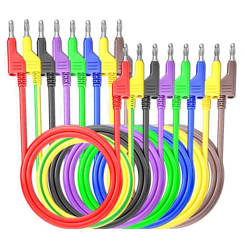 Goupchn 4mm Stackable Banana Plug to Banana Plug Test Leads 8PCS Silicone Cable Wires 3.3ft/1m for Multimeter Electrical Testing 1000V/15A