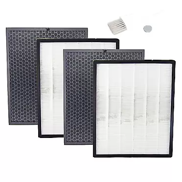 SKROS 2 Pack True HEPA & 2 Pack Activated Carbon Replacement Filters Set Compatible with Levoit LV-PUR131, LV-PUR131S,LV-PUR131-RF Air Purifier