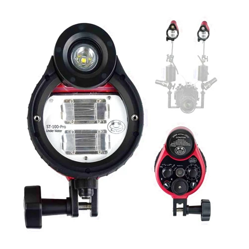 HolaFoto Seafrogs ST100 Pro Underwater Strobe Waterproof Camera Flash Light for Seafrogs Underwater Housing, Support 5 Pin Socket or Optic Cable Connection- [100m/325ft]