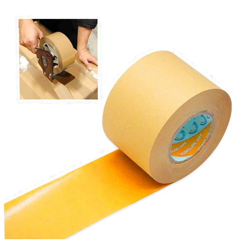 Auto-plaza 3'' Width, 55yd (50m) Lenth Self Adhesive Backing Tape Picture Framing Canvas Craft Brown Kraft 75mm