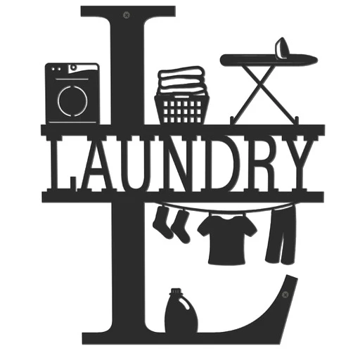 MOSITU Metal Wall Art Laundry Room Wall Decor Metal Laundry Sign Decor Laundry Word Art Wall Hanging Rustic Vintage Farmhouse Laundry Wall Decor For Laundry Room Wall Art Backdrop Decoration
