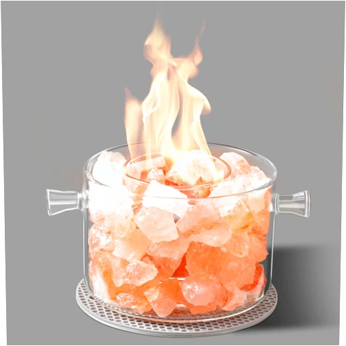 SmileBank Tabletop Fire Pit Bowl - Himalayan Salt Glass Table top Fire Pit Bowl, Alcohol Ethanol Mini Fire Pit Portable Personal Tabletop Fireplace for Outdoor Indoor Smores Patio Balcony Decor
