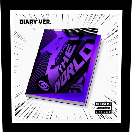 Generic ATEEZ The World EP.2 : OUTLAW 9th Mini Album CD+Teambook+Teamlabel+Teammark+Emergency kit+Partner card+Photocard+Action card+Tracking Sealed (Diary Version)