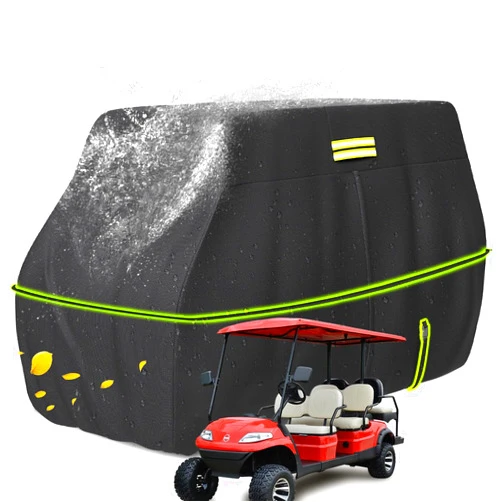 moveland 4/6 Passenger Golf Cart Cover, 100% 600D Waterproof Golf Cart Storage Cover Universal Fits for Most 4/6 Passenger EZGO, Club Car, Yamaha Golf Cart
