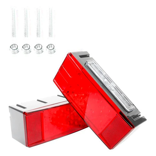 UBOG 2PCS Trailer Lights,Boat Trailer Lights,Car Accessories 12V Tail Stop Turn Running Lights,Submersible LED Lights,Submersible Low Profile Rectangular Trailer Lights for Trailers,Truck,Boat