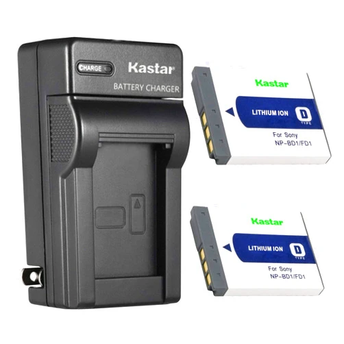 Kastar 2-Pack Battery and AC Wall Charger Replacement for Sony NP-BD1 FD1 Battery, Sony BC-CSD BC-CS3 Charger, Sony Cyber-shot DSC-TX1, Cyber-shot DSC-G3, Cyber-shot DSC-T2, Cyber-shot DSC-T70 Cameras