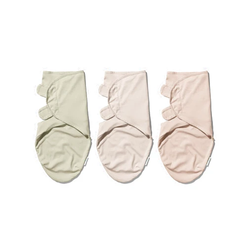 Ouch Baby Cotton Swaddle Wrap, 100% Knitted Organic Cotton, Easy Adjustable Newborn Velcro Swaddle for Boys & Girls, Improves Sleep & Calms Startle Response, 0-3 Months, Pack of 3 (Nordic Edition 1)