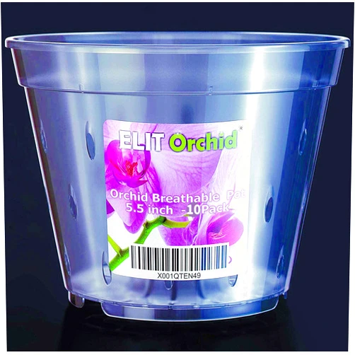 SMEREKA Orchid Pots with Holes Indoor Clear Plastic Plant Pot Set (5.5