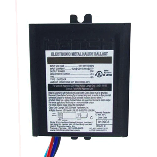 Hatch MC70-1-F-UNNU - 70 Watt - 120/277 Volt - Electronic Metal Halide Ballast - ANSI M98/M139/M143 - Side Leads With Mounting Feet by Hatch Transformers