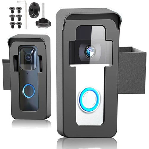 NWDEY No Drill Video Doorbell Mount, Anti-Theft, Compatible with Ring Video Doorbell 4/3/3 Plus/2/1/(2020 Release) and Blink Camera, Holder Cover Doesn't Block Doorbell Sensor, Ideal for Apartment and Home