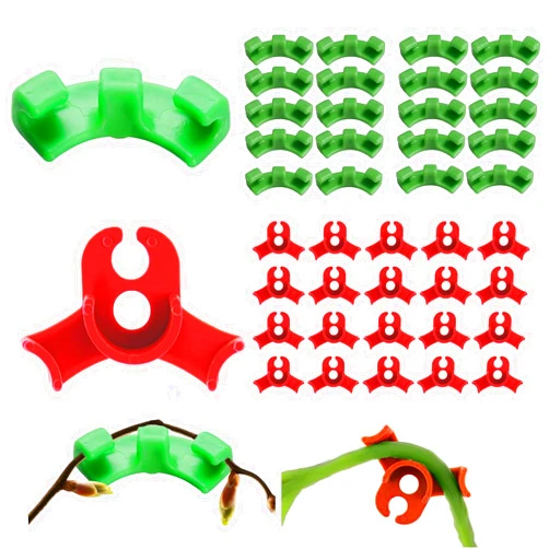 YudeWater 40pcs Plant Bender, Plant Training Clips, Lst Clips for Low Stress Training Plant Stem Support, Trellis Clamps for Climbing Plants Garden Plant Grow Tools(Red and Green)