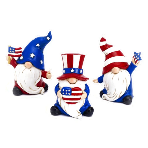 Valery Madelyn 4th of July Decorations Patriotic Gnomes for Home Decor, 3 Pcs USA Garden Gnomes Statue Outdoor Yard Decorations, Stars and Stripes Gnomes Figurine for Memorial Day Independence Day