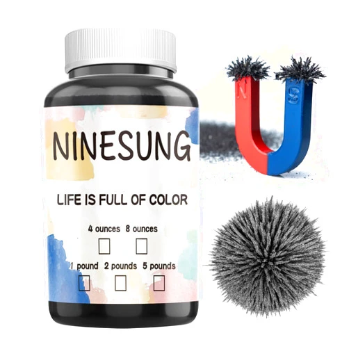 Ninesung Iron Powder, Iron Filings, Iron Powder Filings Magnetic Power for Magnet Education and School Experiments Learning, 8 Ounce Iron Oxide Powder Shavings for Science