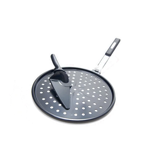 GrillPro 98140 Non-Stick Pizza Grill Pan includes Pizza Cutter/ Server, 12-Inch Diameter