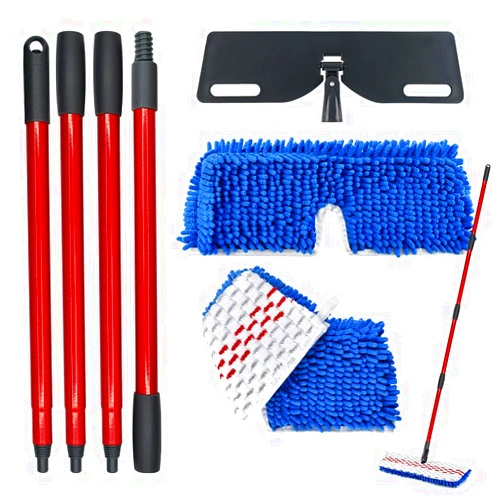 Idrese Microfiber Flat Mops for Floor Cleaning,Flat Mop with 3 Reusable Pads and Extendable 58