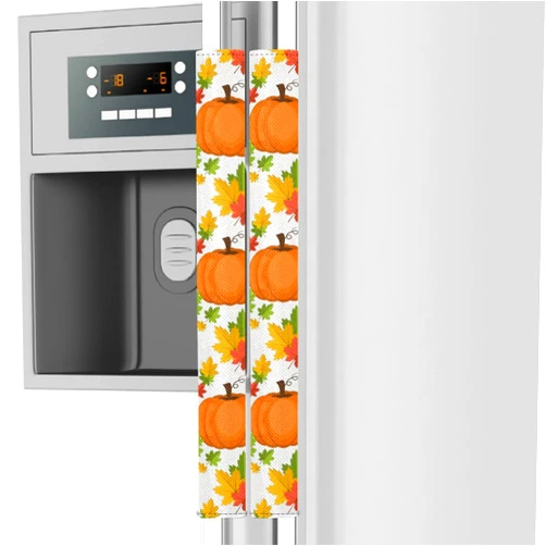 Emelivor Pumpkin Halloween Refrigerator Door Handle Cover Set of 2 - Kitchen Appliance Handles Replacement Keep Off Fingerprints Food Stains，for Ovens, Dishwashers