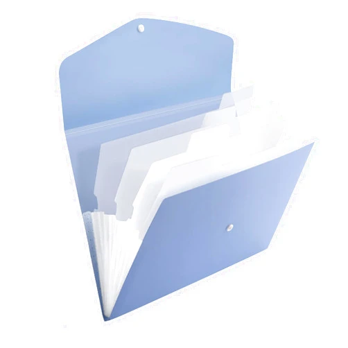 YCJOBOXO Portable File Bag,A4, Organ Bag, Student Sorting File Bag, Multilayer (5 Cells/Button Type, Blue)