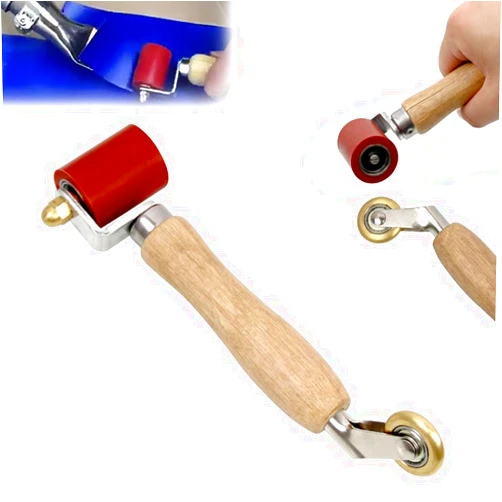 Tylulikaty 40mm Silicone Seam Roller/6mm Brass Detail Penny Roller,Smoothing Combo Seam Roller Tool for PVC/TPO/EPDM Single Ply Roofing Tools and Tape Hot Air Tools