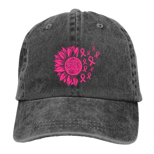 RNFENQS Women's Pink Ribbon Logo Breast Cancer Awareness Hat, Distressed Vintage Faith Baseball Cap
