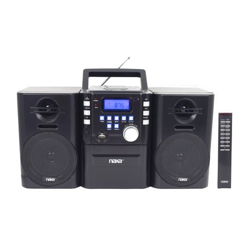 Naxa Electronics Naxa NPB-431 Portable MP3/CD Player with PLL FM Radio, USB Input, Remote Control, and Detachable Speakers, Black
