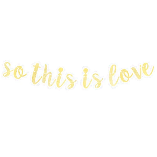 LINGTEER So This is Love Gold Glitter Bunting Banner - Anniversary Party Backdrop Decorations Sign.