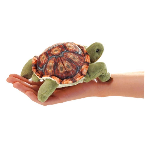 Folkmanis Mini Tortoise Finger Puppet, Multicolor