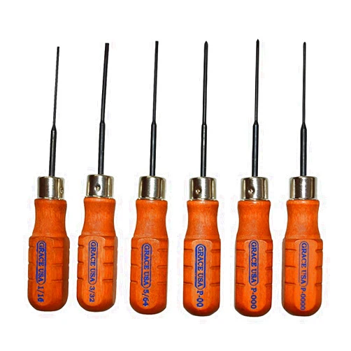 Grace USA - Micro Screwdriver Set - MS6 - Gunsmithing - Screwdrivers - 6 piece - Gunsmith Tools & Accessories, Brown/Black