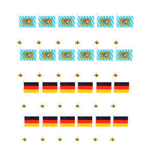 Juvale Bavarian and German Desk Flags for Oktoberfest Party Decorations (8x5 Inches, 24 Pieces)
